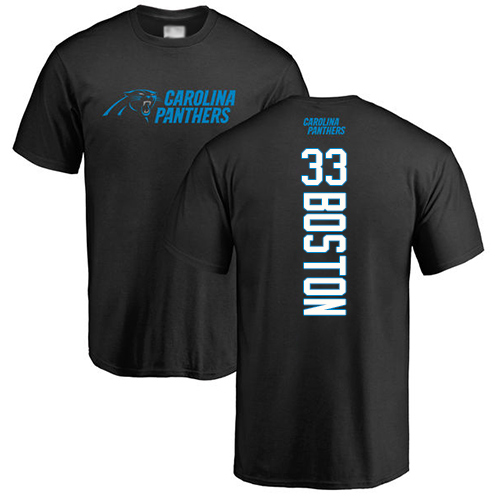 Carolina Panthers Men Black Tre Boston Backer NFL Football #33 T Shirt->carolina panthers->NFL Jersey